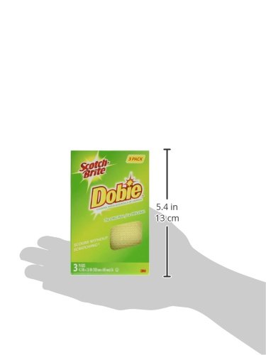 Scotch-Brite Dobie Pads, Dobie Sponge for All Purpose Cleaning of Kitchen, Bathroom, and Household, Non Scratch Dobie Cleaning Pads Safe for Non-Stick Cookware, 12 Dobie Pads