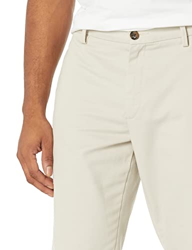 Amazon Essentials Men's Slim-Fit Wrinkle-Resistant Flat-Front Chino Pant, Stone, 33W x 30L