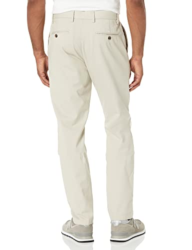 Amazon Essentials Men's Slim-Fit Wrinkle-Resistant Flat-Front Chino Pant, Stone, 33W x 30L