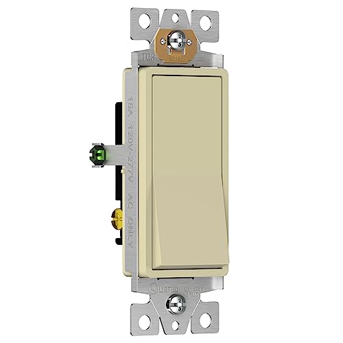 ENERLITES 3-Way Decorator Paddle Light Switch, Single Pole or Three Way, 3 Wire, Grounding Screw, Residential Grade, 15A 120V/277V, UL Listed, 93150-BK-10PCS, Black (10 Pack)