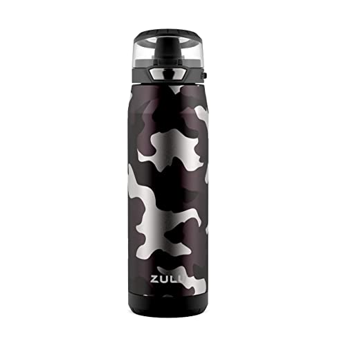 ZULU Swift Stainless Steel Vacuum Insulated Water Bottle with Silicone Straw, 20oz (Camo)
