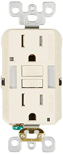 Leviton GFNL2-W Self-test SmartlockPro Slim GFCI Tamper-Resistant Receptacle with Guidelight and LED Indicator, 20-Amp, White
