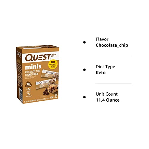 Quest Nutrition Mini Cookies & Cream Protein Bars, High Protein, Low Carb, Keto Friendly, 14 Count