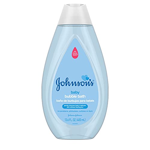 Johnsons Baby Bubble Bath for Gentle Baby Skin Care, Paraben-Free & Pediatrician-Tested Baby Bubble Bath, Hypoallergenic, Tear-Free, Dye-, Phthalate- & Sulfate-Free, 13.6 fl. oz