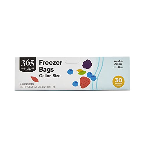 365 by Whole Foods Market, Gallon Double Zipper Freezer Bag, 30 Count