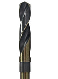 Drill America 1-1/2" Reduced Shank High Speed Steel Black & Gold KFD Drill Bit with 1/2" Shank, KFD Series