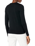 Amazon Essentials Women's Lightweight Crewneck Cardigan Sweater (Available in Plus Size), Black, Large