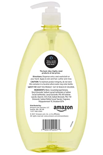 Amazon Basics Tear-Free Baby Hair and Body Wash, 27.1 Fluid Ounce, Lightly Scented, 1-Pack (Previously Solimo)