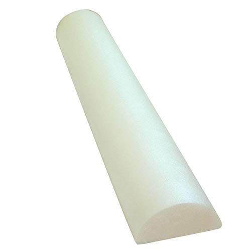 CanDo Slim White PE Foam Rollers for Exercise, Fitness, Muscle Restoration, Massage Therapy, Sport Recovery and Physical Therapy for Home, Clinics, Professional Therapy 3 x 12 Half-Round