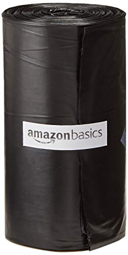 Amazon Basics Dog Poop Bags With Dispenser and Leash Clip, Unscented, Standard, 600 Count, 40 Pack of 15, Black, 13 Inch x 9 Inch