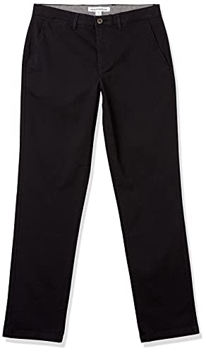 Amazon Essentials Men's Athletic-Fit Casual Stretch Chino Pant (Available in Big & Tall), Black, 36W x 29L