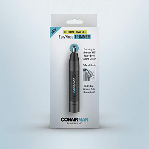 Conair Ear and Nose Hair Trimmer for Women, Cordless Battery-Powered, Patent 360 Bevel Blade for No Pull, No Snag Trimming Experience, True Glow by Conair