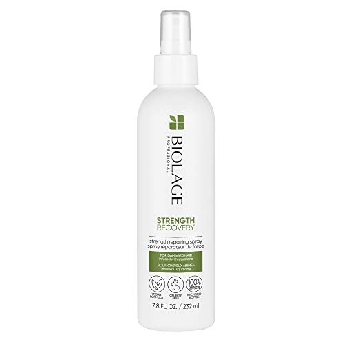 Biolage Strength Recovery Repairing Leave-In Treatment Spray | Heat Protectant & Detangler | Strengthens & Prevents Damage | For All Damaged & Sensitized Hair Types | Vegan | Cruelty-Free | 7.8 Fl. Oz