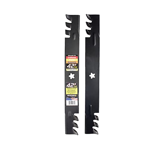 Maxpower 561713XB Commercial Mulching 2-Blade Set for 42 Poulan/Husqvarna/Craftsman, Replaces 138498, 138971, 138971x431, 532138971, PP24005, Black