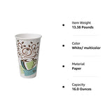 Georgia-Pacific 5356DX Dixie PerfecTouch 16 oz. Insulated Paper Hot Coffee Cup by PRO , Coffee Haze, 500 Count (25 Cups Per Sleeve, 20 Sleeves Per Case), Coffee Haze Design, White/ multicolor