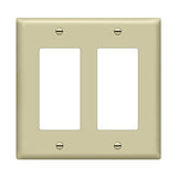 ENERLITES Double Decorator Switch Cover, Two Gang Outlet Wall Plate, Gloss Finish, Oversized 2-Gang 5.50" x 5.50", Unbreakable Polycarbonate Thermoplastic, UL Listed, 8832O-I, Ivory
