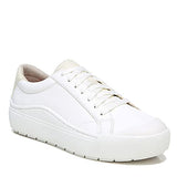 Dr. Scholl's Shoes Women's Time Off Sneaker, White Smooth, 7.5