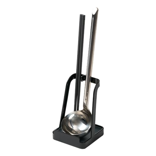 YAMAZAKI Home 2249 Tower Ladle Holder-Lid Stand for Utensils in Kitchen, Black 2248-P
