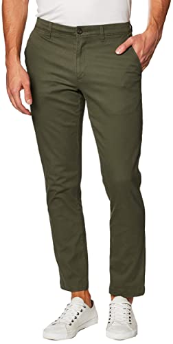 Amazon Essentials Men's Slim-Fit Casual Stretch Khaki Pant, Olive, 31W x 32L