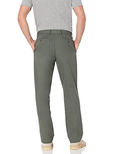 Amazon Essentials Men's Classic-Fit Wrinkle-Resistant Flat-Front Chino Pant (Available in Big & Tall), Olive, 35W x 30L