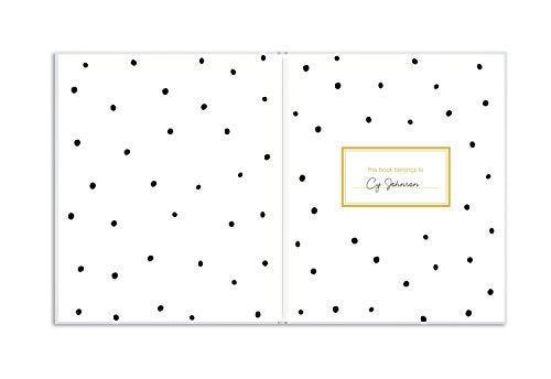 Pearhead First 5 Years Baby Memory Book, Gender-Neutral Baby Keepsake for New and Expecting Parents, Pregnancy And Milestone Journal, 50 Fill In Pages, Black and Gold Polka Dot