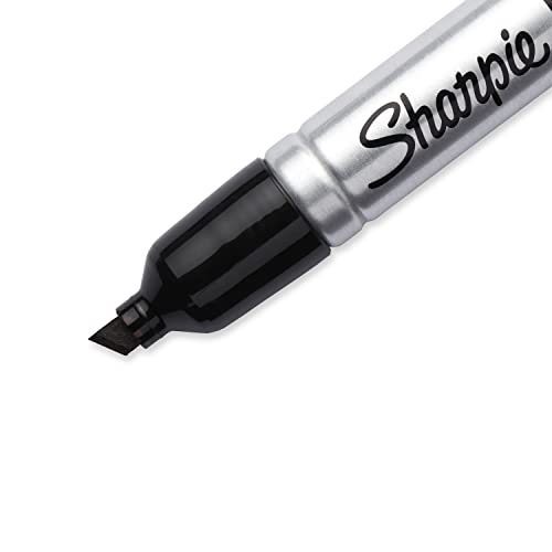 SHARPIE King Size Permanent Marker Large Chisel Tip, Great for Poster Boards, Black, 4 Count