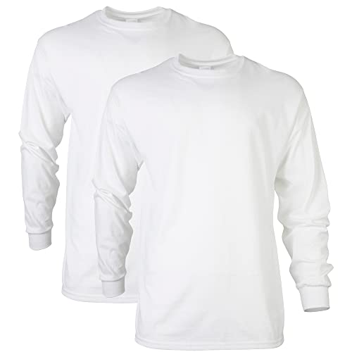Gildan Men's Ultra Cotton Long Sleeve T-Shirt, Style G2400, Multipack, Black (2-Pack), X-Large