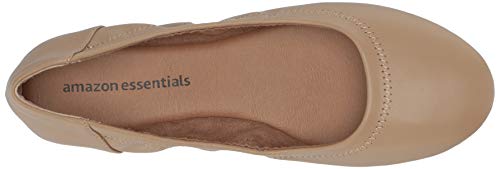 Amazon Essentials Women's Belice Ballet Flat, Black Microsuede, 9.5