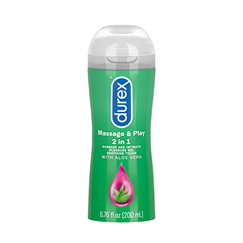 Durex Massage & Play 2 in 1 Lubricant, 6.76 fl. oz. Soothing Touch with Aloe Vera. Lube & Massage Gel in 1 (Packaging May Vary)