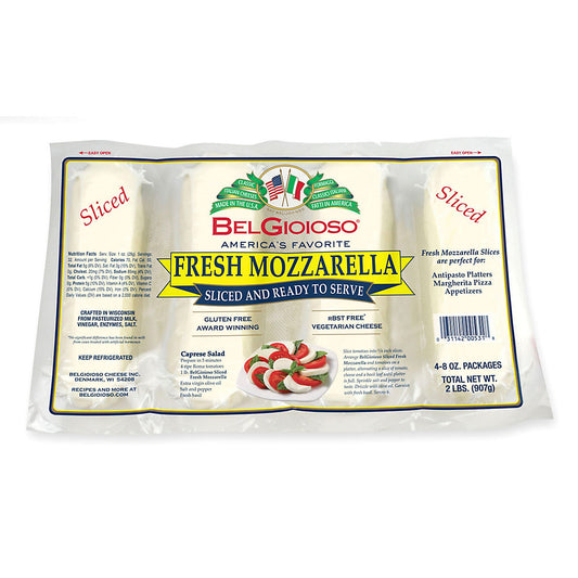 BelGioioso Fresh Sliced Mozzarella Cheese, 4 pk./8 oz.