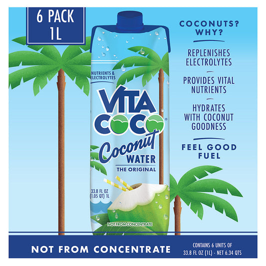 Vita Coco Pure Coconut Water, 6 pk./1L