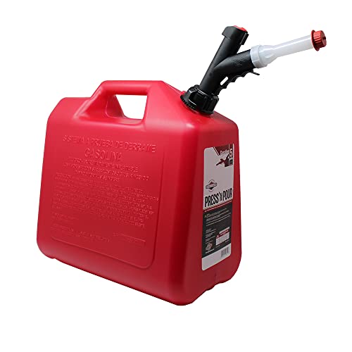 GARAGE BOSS GB351 Briggs and Stratton Press N Pour Gas Can, 5 gallon, Red