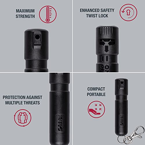 SABRE Mighty Discreet Pepper Spray, 16 Bursts, 12-Foot (4-Meter) Range, Ultra-Compact Design is Easiest to Carry, 40 Percent Smaller Than Other Pepper Sprays, UV Marking Dye, Snap Clip, Key Chain