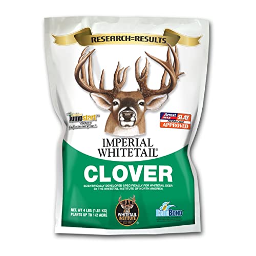 Whitetail Institute Imperial Clover Food Plot Seed (Spring and Fall Planting), 4-Pound (1/2 Acre)