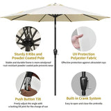 Simple Deluxe 9 FT Patio Umbrella with 20 Inch Heavy Duty Base Stand, Push Button Tilt/Crank 8 Sturdy Ribs, for Outdoor Market Table, Garden, Lawn, Backyard, Pool, New, Blue and Black