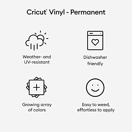 Cricut Premium Permanent Vinyl Roll(12 in x 15 ft), Weather-Resistant, Dishwasher-Safe & Fade-Proof, Compatible w Cricut Cutting Machines, Create Signs, Labels, & Personalize DIY Projects,Stone Yellow
