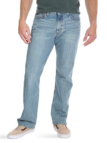 Wrangler Authentics Men's Big & Tall Regular Fit Comfort Flex Waist Jean, Chalk Blue, 54W x 30L
