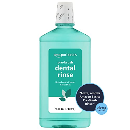 Amazon Basics Pre-Brush Dental Rinse, Green Mint, 24 Fluid Ounces, 1-Pack (Previously Solimo)