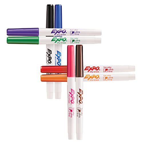 EXPO Low Odor Dry Erase Markers, Ultra Fine Tip, Assorted Colors, 36 Count