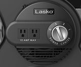 Lasko High Velocity Pivoting Utility Blower Fan, for Cooling, Ventilating, Exhausting and Drying at Home, Job Site, Construction, 2 AC Outlets, Circuit Breaker with Reset, 3 Speeds, 12, Black, U12104