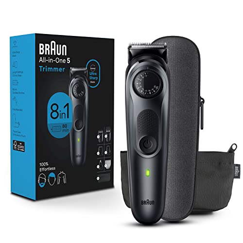 Braun All-in-One Style Kit Series 5 5470, 8-in-1 Trimmer for Men with Beard Trimmer, Body Trimmer for Manscaping, Hair Clippers & More, Ultra-Sharp Blade, 40 Length Settings, Waterproof