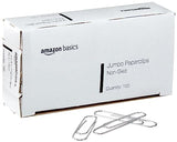 Amazon Basics No. 1 Paper Clips, Smooth, 1000 Count (10 Pack of 100), Silver