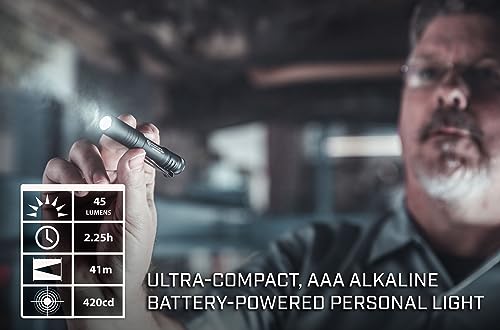 Streamlight MicroStream Ultra-compact Aluminum body with AAA alkaline battery, 3.5 Inch - 1.04 oz - 45 Lumens - 66318, Black