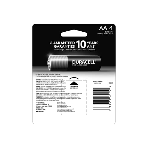 Duracell Ion Speed 1000 Battery Charger for AA and AAA batteries, Includes 4 Pre-Charged AA Rechargeable Batteries, for Household and Business Devices