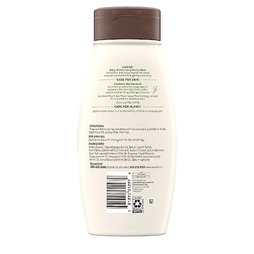 Aveeno Daily Moisturizing Body Wash for Dry Skin with Soothing Oat & Rich Emollients, Creamy Shower Cleanser, Gentle, Soap-Free and Dye-Free, Light Fragrance, 18 Fl Oz (Pack of 1)