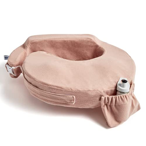 My Brest Friend Super Deluxe Nursing Pillow for Breastfeeding and Bottlefeeding with Lumbar Support, Convenient Pocket and Removable Slipcover, Platinum