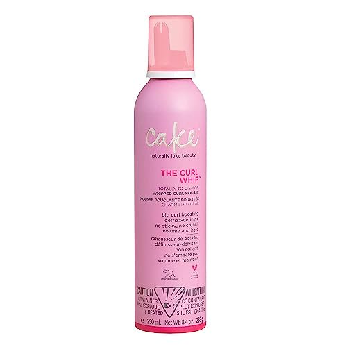 Cake Beauty Whipped Curl Defining & Volumizing Mousse – Aloe Vera & Vitamin E for Flexible Hold - Vegan No Heat Curls Mousse for Wavy & Curly Hair - Sulfate & Cruelty Free Hair Products For Women