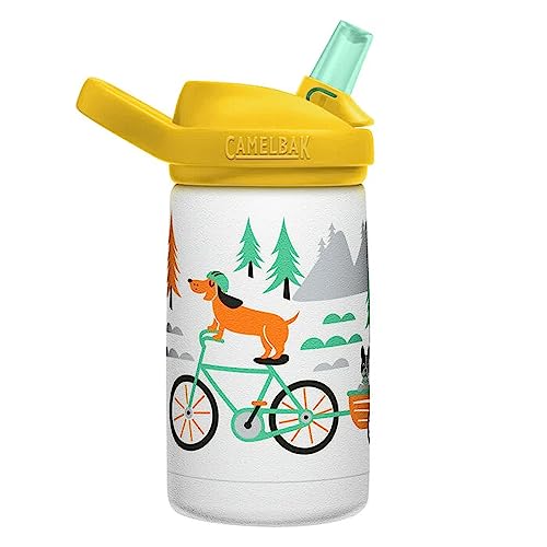 CamelBak eddy+ Kids Water Bottle with Straw, Insulated Stainless Steel - Leak-Proof when Closed, 12oz, Magic Unicorns