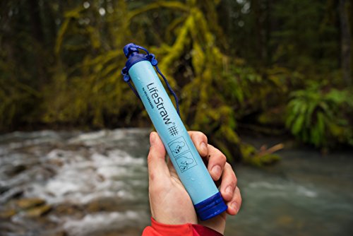 LifeStraw Personal Water Filter for Hiking, Camping, Travel, and Emergency Preparedness, 5 Pack, Blue