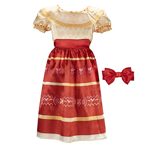 Disney Encanto Dolores Dress & Red Bow Headband, Costume for Girls Ages 3 and Up, Outfit Fits Child Sizes 4-6X